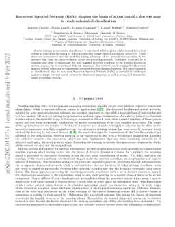 Recurrent Spectral Network (RSN): shaping the basin of attraction of a
  discrete map to reach automated classification