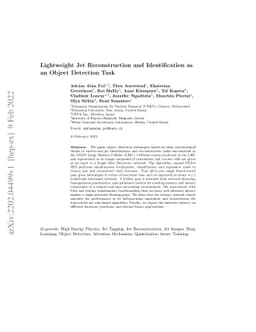Lightweight Jet Reconstruction and Identification as an Object Detection
  Task
