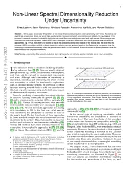 Non-Linear Spectral Dimensionality Reduction Under Uncertainty