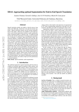 SHAS: Approaching optimal Segmentation for End-to-End Speech Translation