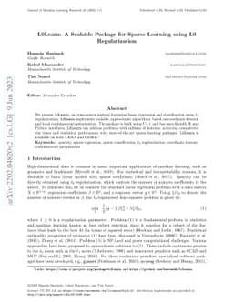 L0Learn: A Scalable Package for Sparse Learning using L0 Regularization