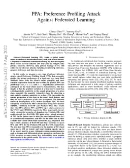 PPA: Preference Profiling Attack Against Federated Learning