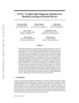 SUPA: A Lightweight Diagnostic Simulator for Machine Learning in
  Particle Physics