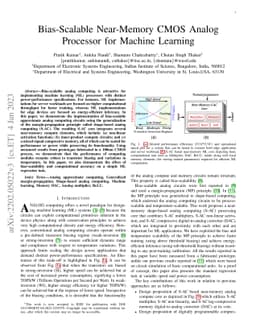 Bias-Scalable Near-Memory CMOS Analog Processor for Machine Learning