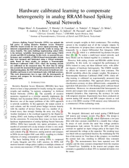 Hardware calibrated learning to compensate heterogeneity in analog
  RRAM-based Spiking Neural Networks