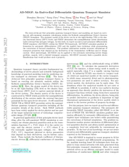 AD-NEGF: An End-to-End Differentiable Quantum Transport Simulator for
  Sensitivity Analysis and Inverse Problems