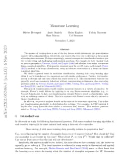 Monotone Learning