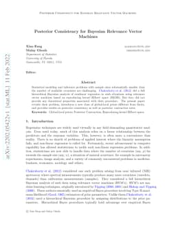 Posterior Consistency for Bayesian Relevance Vector Machines