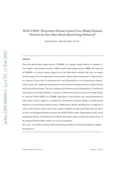 WAD-CMSN: Wasserstein Distance based Cross-Modal Semantic Network for
  Zero-Shot Sketch-Based Image Retrieval