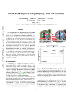 Towards Weakly-Supervised Text Spotting using a Multi-Task Transformer