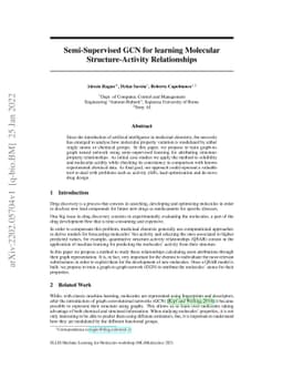 Semi-Supervised GCN for learning Molecular Structure-Activity
  Relationships
