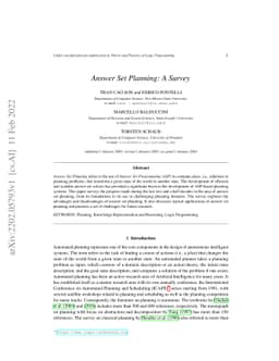 Answer Set Planning: A Survey