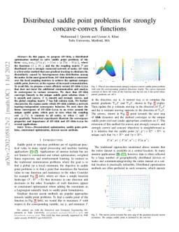 Distributed saddle point problems for strongly concave-convex functions