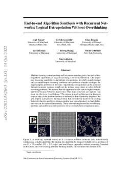 End-to-end Algorithm Synthesis with Recurrent Networks: Logical
  Extrapolation Without Overthinking