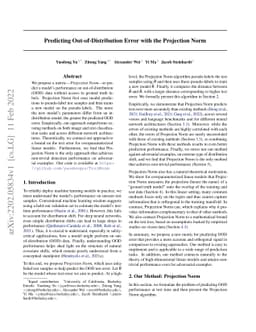 Predicting Out-of-Distribution Error with the Projection Norm