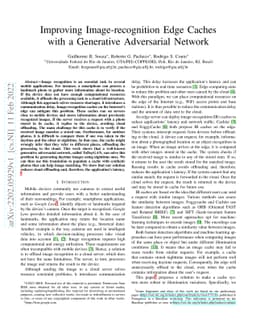 Improving Image-recognition Edge Caches with a Generative Adversarial
  Network