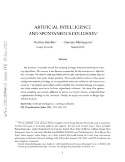 Artificial Intelligence and Spontaneous Collusion