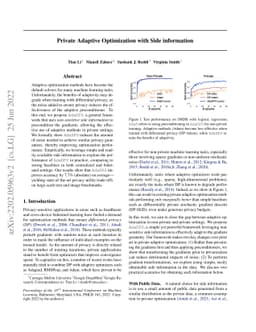Private Adaptive Optimization with Side Information
