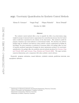 scpi: Uncertainty Quantification for Synthetic Control Methods