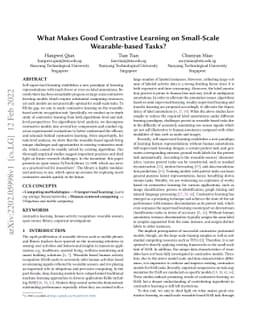 What Makes Good Contrastive Learning on Small-Scale Wearable-based
  Tasks?