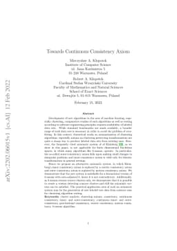 Towards Continuous Consistency Axiom