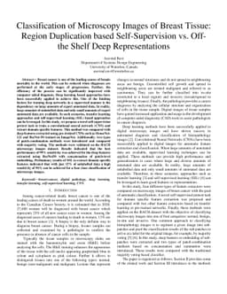Classification of Microscopy Images of Breast Tissue: Region Duplication
  based Self-Supervision vs. Off-the Shelf Deep Representations