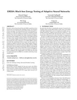 EREBA: Black-box Energy Testing of Adaptive Neural Networks
