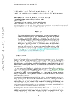 Unsupervised Disentanglement with Tensor Product Representations on the
  Torus