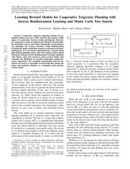 Learning Reward Models for Cooperative Trajectory Planning with Inverse
  Reinforcement Learning and Monte Carlo Tree Search