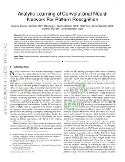 Analytic Learning of Convolutional Neural Network For Pattern
  Recognition