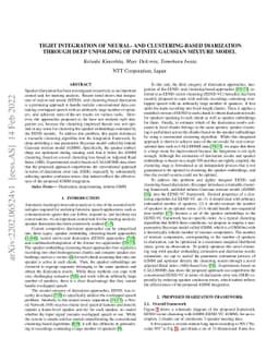 Tight integration of neural- and clustering-based diarization through
  deep unfolding of infinite Gaussian mixture model