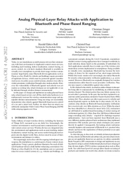 Analog Physical-Layer Relay Attacks with Application to Bluetooth and
  Phase-Based Ranging