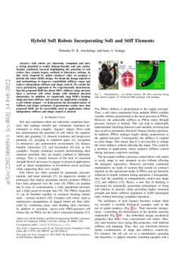 Hybrid Soft Robots Incorporating Soft and Stiff Elements