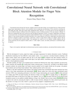 Convolutional Neural Network with Convolutional Block Attention Module
  for Finger Vein Recognition
