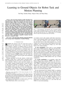 Learning to Ground Objects for Robot Task and Motion Planning