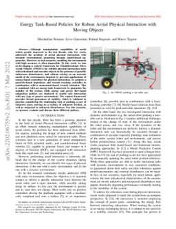 Energy Tank-Based Policies for Robust Aerial Physical Interaction with
  Moving Objects