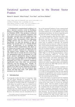 Variational quantum solutions to the Shortest Vector Problem