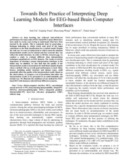 Towards Best Practice of Interpreting Deep Learning Models for EEG-based
  Brain Computer Interfaces