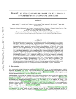 DermX: an end-to-end framework for explainable automated dermatological
  diagnosis