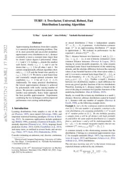 TURF: A Two-factor, Universal, Robust, Fast Distribution Learning
  Algorithm