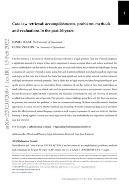 Case law retrieval: problems, methods, challenges and evaluations in the
  last 20 years