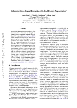 Enhancing Cross-lingual Prompting with Dual Prompt Augmentation