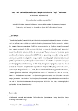MGCVAE: Multi-objective Inverse Design via Molecular Graph Conditional
  Variational Autoencoder