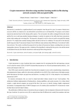 Crypto-ransomware detection using machine learning models in
  file-sharing network scenario with encrypted traffic