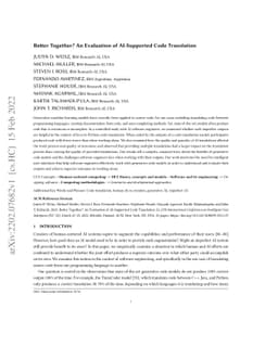 Better Together? An Evaluation of AI-Supported Code Translation