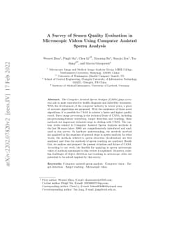 A Survey of Semen Quality Evaluation in Microscopic Videos Using
  Computer Assisted Sperm Analysis