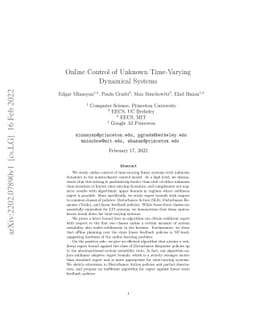 Online Control of Unknown Time-Varying Dynamical Systems