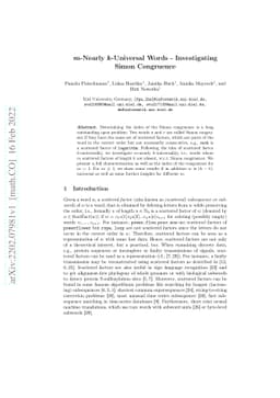 m-Nearly k-Universal Words -- Investigating Simon Congruence