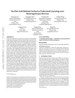 No One Left Behind: Inclusive Federated Learning over Heterogeneous
  Devices