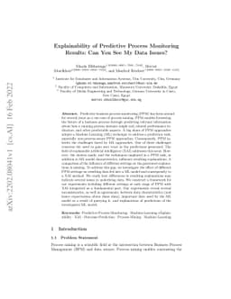 Explainability of Predictive Process Monitoring Results: Can You See My
  Data Issues?